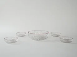 Ensemble de bols à salade en verre, design italien, années 1970, production : Italie