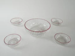 Ensemble de bols à salade en verre, design italien, années 1970, production : Italie