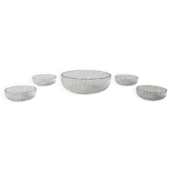 Ensemble de bols à salade en verre, design italien, années 1970, production : Italie