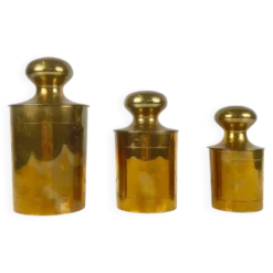 Ensemble de 3 boîtes vintage en laiton doré, années 1960-1970