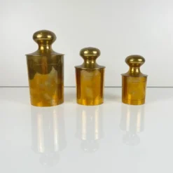 Ensemble de 3 boîtes vintage en laiton doré, années 1960-1970
