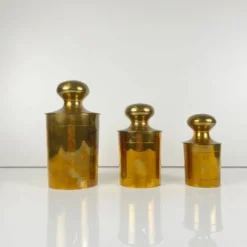 Ensemble de 3 boîtes vintage en laiton doré, années 1960-1970