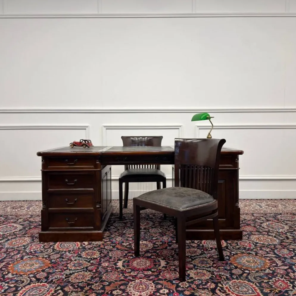 Ensemble de bureau anglais classique avec chaises de bureau