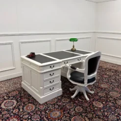 Ensemble de bureau blanc classique avec chaise de bureau