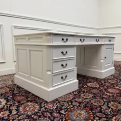 Ensemble de bureau blanc classique avec chaise de bureau
