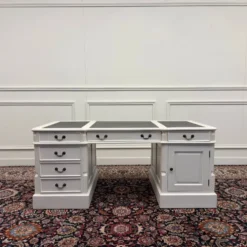 Ensemble de bureau blanc classique avec chaise de bureau