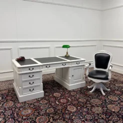 Ensemble de bureau blanc classique avec chaise de bureau