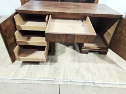 Ensemble de bureau exécutif monumental / Art Déco / Noyer / Années 1940.