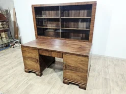 Ensemble de bureau exécutif monumental / Art Déco / Noyer / Années 1940.