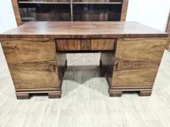 Ensemble de bureau exécutif monumental / Art Déco / Noyer / Années 1940.