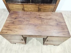 Ensemble de bureau exécutif monumental / Art Déco / Noyer / Années 1940.
