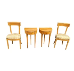 Ensemble de chaises en bois de cerisier / Biedermeier / tables d'appoint / table console tripot.