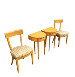 Ensemble de chaises en bois de cerisier / Biedermeier / tables d'appoint / table console tripot.
