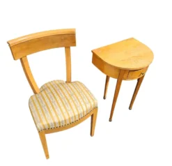 Ensemble de chaises en bois de cerisier / Biedermeier / tables d'appoint / table console tripot.
