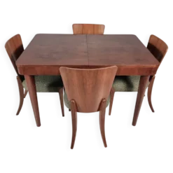 Ensemble de chaises et table par Jindřich Halabala pour Up Zavody, années 1940.