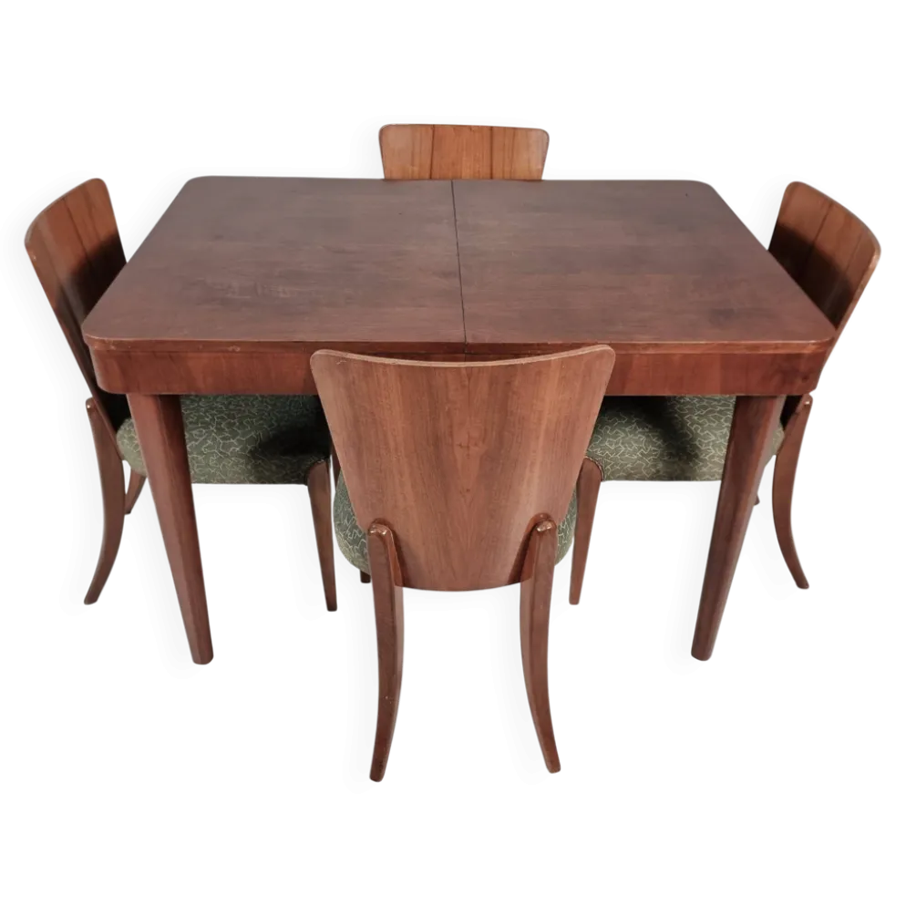 Ensemble de chaises et table par Jindřich Halabala pour Up Zavody, années 1940.