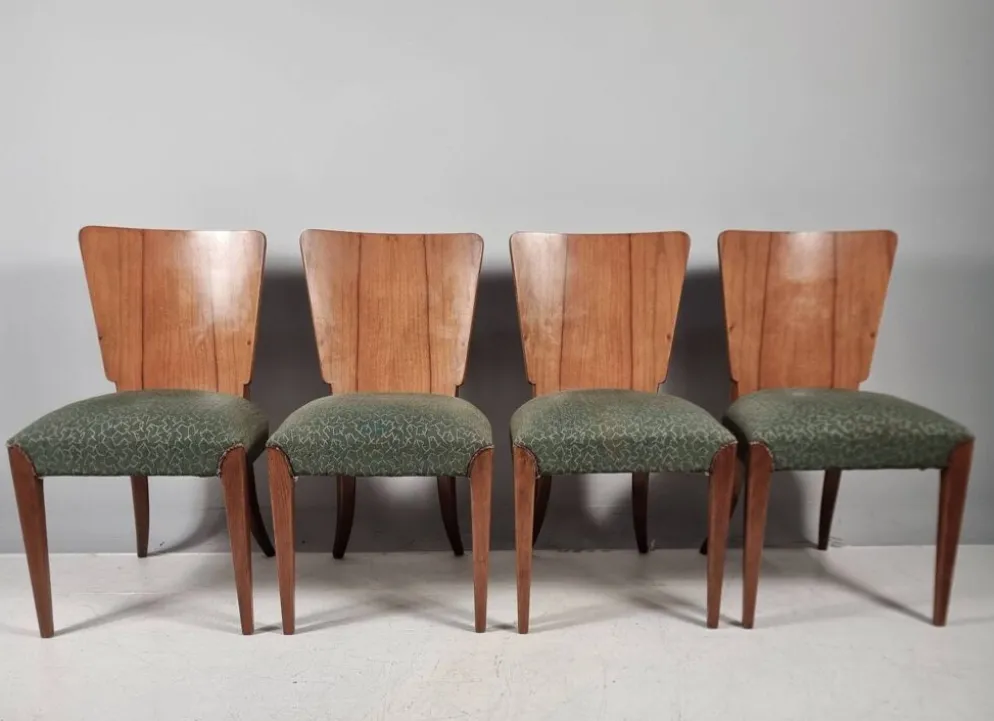 Ensemble de chaises et table par Jindřich Halabala pour Up Zavody, années 1940.