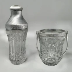 Ensemble de cocktails en cristal taillé et métal brossé des années 1960 par Arir.
