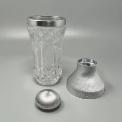 Ensemble de cocktails en cristal taillé et métal brossé des années 1960 par Arir.