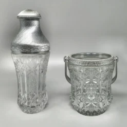 Ensemble de cocktails en cristal taillé et métal brossé des années 1960 par Arir.