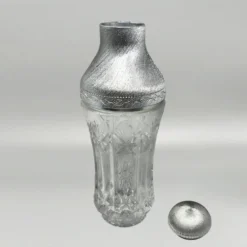 Ensemble de cocktails en cristal taillé et métal brossé des années 1960 par Arir.