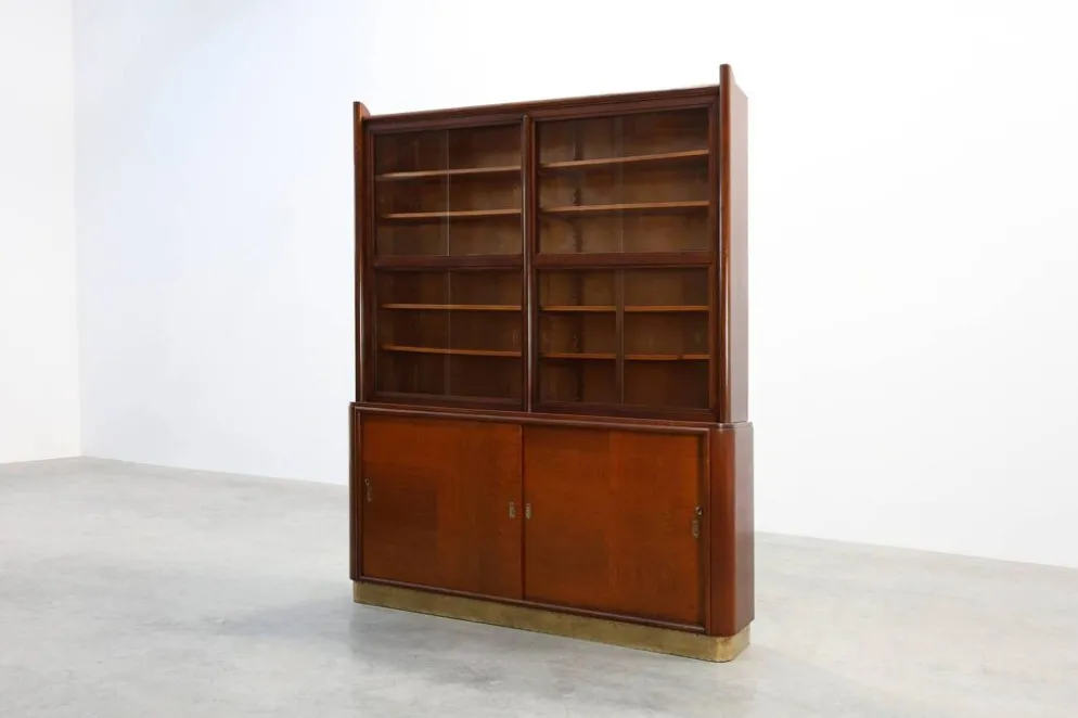 Ensemble de 2 comptoirs Art Déco et 1 cabinet attribué à De Coene, Belgique, 19