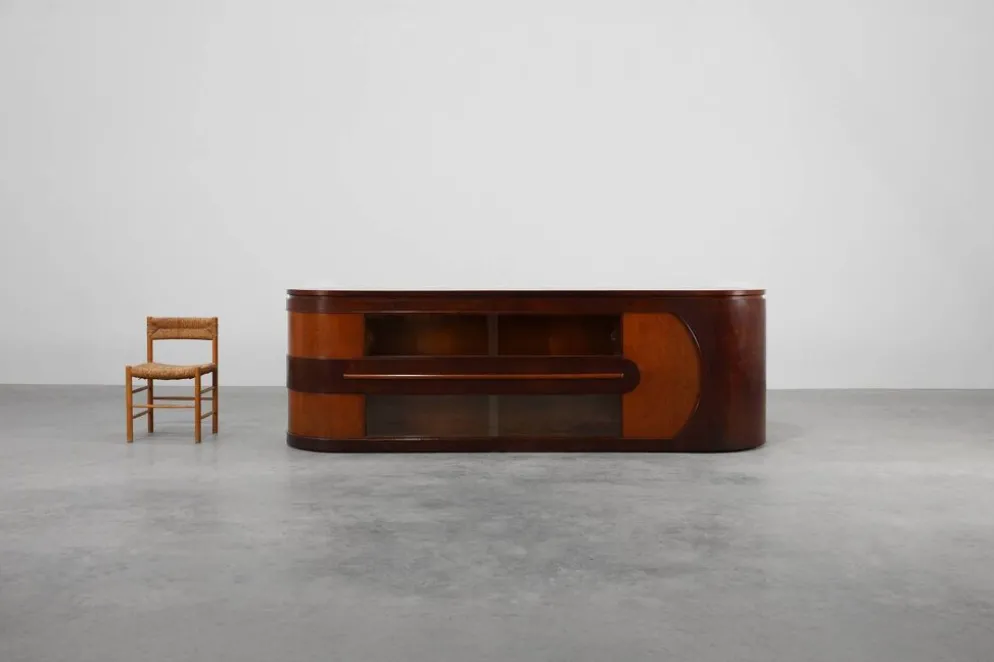 Ensemble de 2 comptoirs Art Déco et 1 cabinet attribué à De Coene, Belgique, 19
