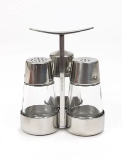 Ensemble de condiments Marianne Denzel sel et poivre, Berndorf, Autriche, années 1960