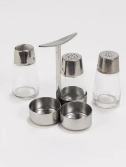Ensemble de condiments Marianne Denzel sel et poivre, Berndorf, Autriche, années 1960