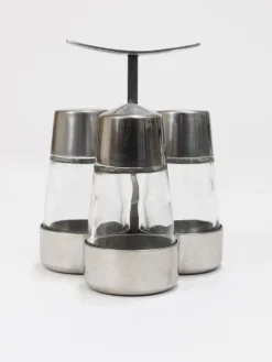 Ensemble de condiments Marianne Denzel sel et poivre, Berndorf, Autriche, années 1960