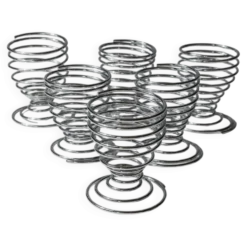 Ensemble de 6 coquetiers en métal chrome argenté, design Space Age des années 1970, Italie.