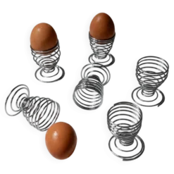 Ensemble de 6 coquetiers en métal chrome argenté, design Space Age des années 1970, Italie.