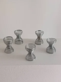 Ensemble de 5 coquetiers vintage postmodernes décor spirale style Memphis