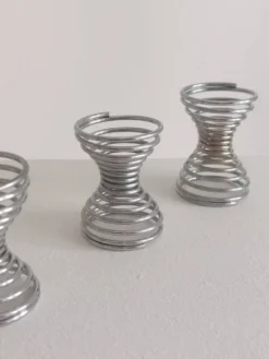 Ensemble de 5 coquetiers vintage postmodernes décor spirale style Memphis
