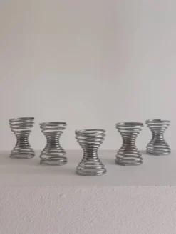 Ensemble de 5 coquetiers vintage postmodernes décor spirale style Memphis