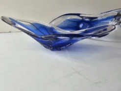 Ensemble de 2 coupelles en verre bleues dans le gout de Murano - Fait Main