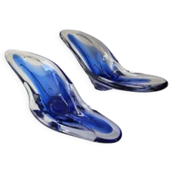 Ensemble de 2 coupelles en verre bleues dans le gout de Murano - Fait Main