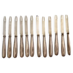 Ensemble de 12 couteaux à crustacés, ancien, 1900