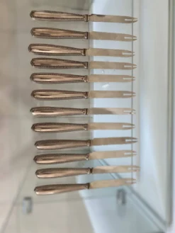 Ensemble de 12 couteaux à crustacés, ancien, 1900