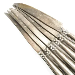 Ensemble de couteaux à fruits, métal blanc plaqué argent, Allemagne, années 1930
