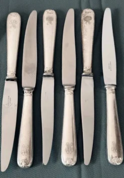 Ensemble de couverts antique Christofle Marot Bérain – Métal plaqué argent – 35 pièces pour 6 personnes