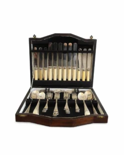 Ensemble de couverts en acier inoxydable Corona Sheffield, 38 pièces, effet os crème