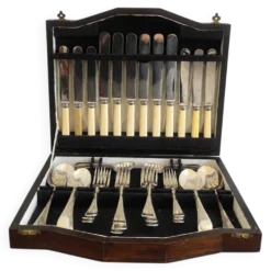 Ensemble de couverts en acier inoxydable Corona Sheffield, 38 pièces, effet os crème