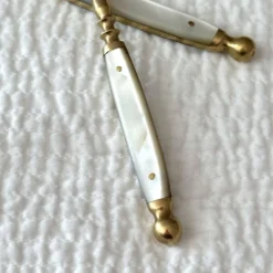 Ensemble de couverts à fruits anciens pour 6 · Laiton et nacre · Boîte d'origine