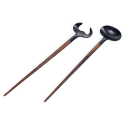 Ensemble de couverts à salade en teck de style mid-century moderne, années 1960, ensemble de 2.