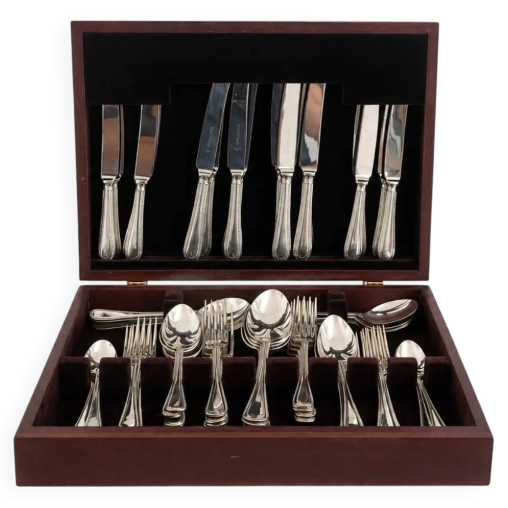 Ensemble de couverts vintage élégant Francis Greaves & Sons Sheffield de 60 pièces – Ori