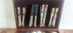 Ensemble de couverts vintage élégant Francis Greaves & Sons Sheffield de 60 pièces – Ori