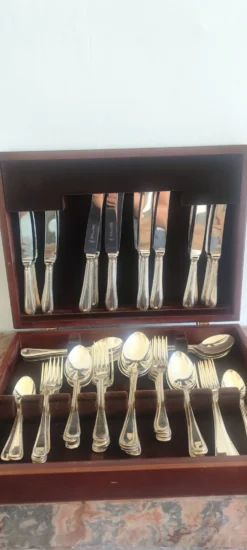 Ensemble de couverts vintage élégant Francis Greaves & Sons Sheffield de 60 pièces – Ori