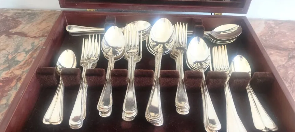Ensemble de couverts vintage élégant Francis Greaves & Sons Sheffield de 60 pièces – Ori