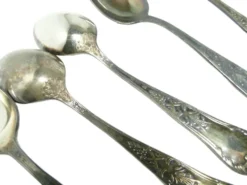 Ensemble de cuillères à café Aleksandria, baroque, en laiton argenté, Pologne, années 1970.